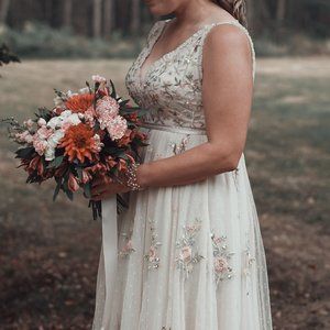 Petunia Floral Embroidered BHLDN Wedding Dress
